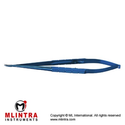 Micro Needle Holder Round handle,Tungsten carbide coated tips,Curved,Multilock